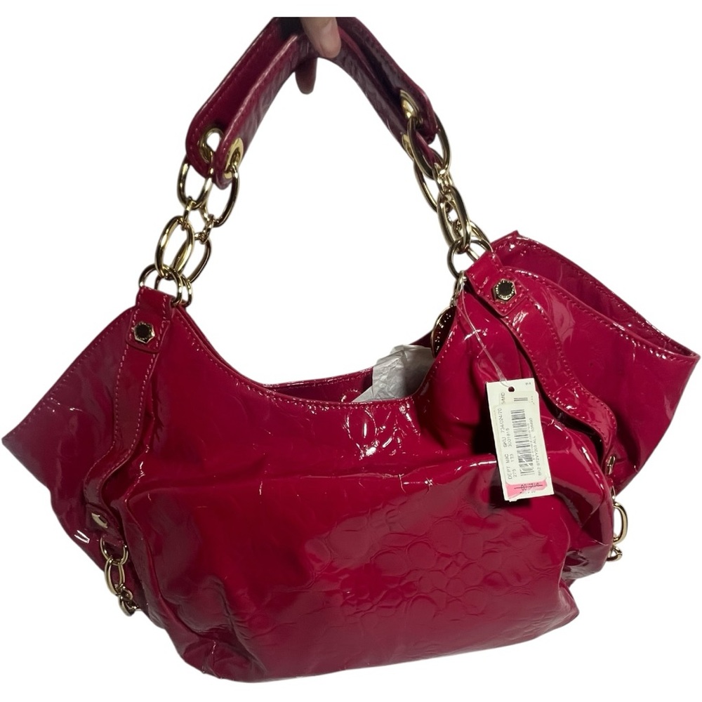 Gianni Bini Elegant Hot pink  Patent PLeather Handbag - Picture 3 of 14